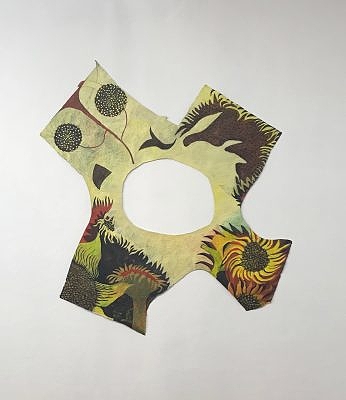 Seed Cycle Wreath , 2018, acrylic and wax on paper