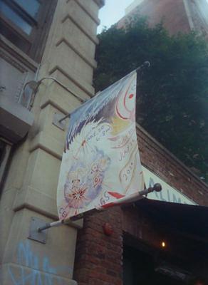 Flyer Flag outside of 55 Great Jones St. NY, NY